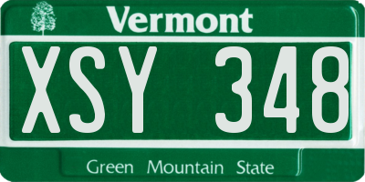 VT license plate XSY348