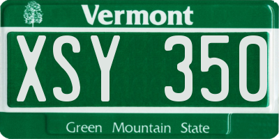 VT license plate XSY350
