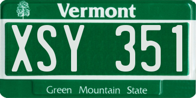 VT license plate XSY351