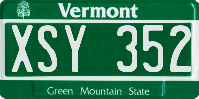 VT license plate XSY352