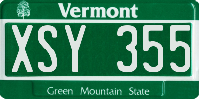 VT license plate XSY355