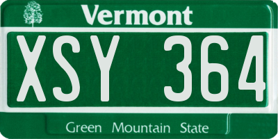 VT license plate XSY364