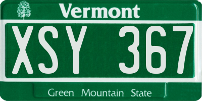 VT license plate XSY367