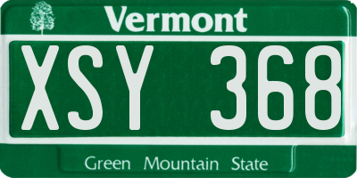 VT license plate XSY368
