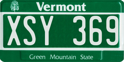 VT license plate XSY369
