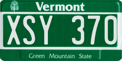 VT license plate XSY370
