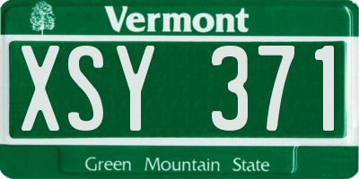 VT license plate XSY371