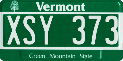 VT license plate XSY373