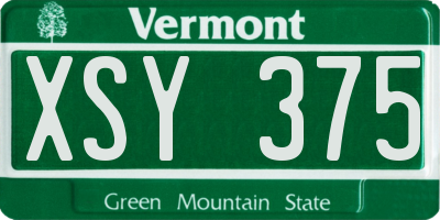 VT license plate XSY375