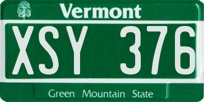 VT license plate XSY376