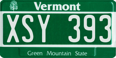 VT license plate XSY393