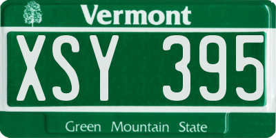 VT license plate XSY395