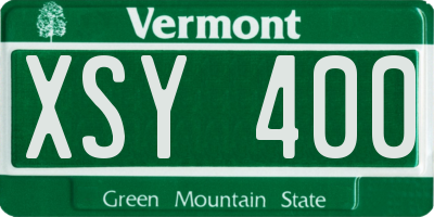 VT license plate XSY400