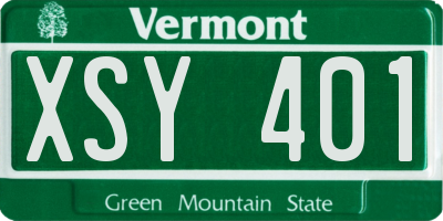 VT license plate XSY401