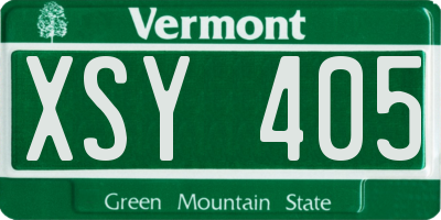 VT license plate XSY405