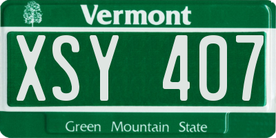 VT license plate XSY407