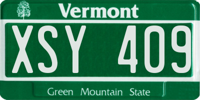 VT license plate XSY409