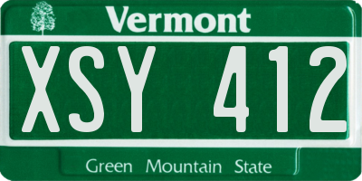 VT license plate XSY412