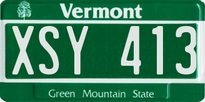 VT license plate XSY413
