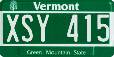 VT license plate XSY415