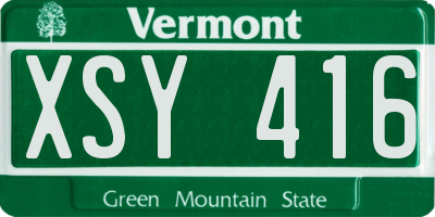 VT license plate XSY416