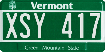 VT license plate XSY417