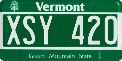 VT license plate XSY420