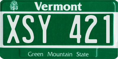 VT license plate XSY421
