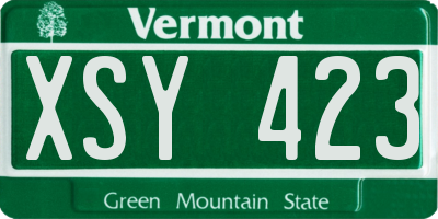 VT license plate XSY423