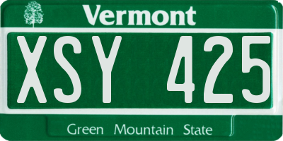 VT license plate XSY425