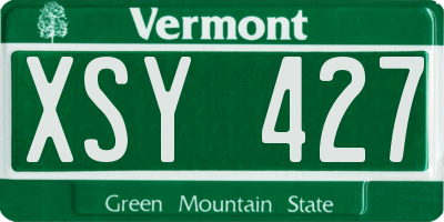 VT license plate XSY427