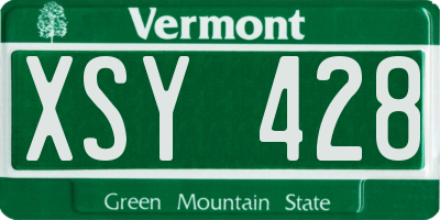 VT license plate XSY428