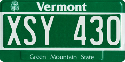 VT license plate XSY430