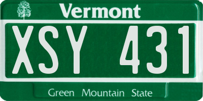 VT license plate XSY431