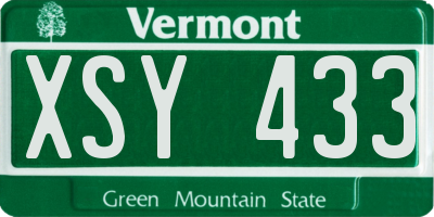 VT license plate XSY433