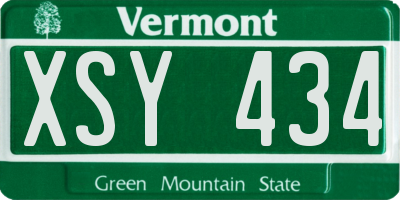 VT license plate XSY434