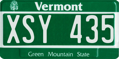 VT license plate XSY435