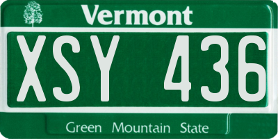 VT license plate XSY436