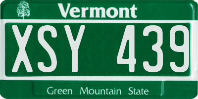 VT license plate XSY439