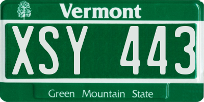 VT license plate XSY443
