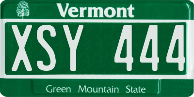VT license plate XSY444