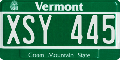 VT license plate XSY445