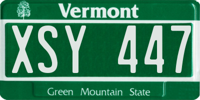 VT license plate XSY447