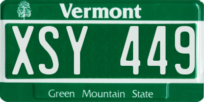 VT license plate XSY449