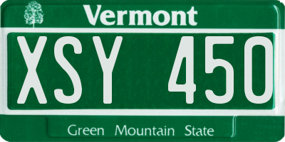VT license plate XSY450