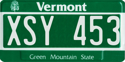 VT license plate XSY453