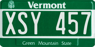 VT license plate XSY457