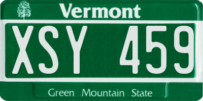 VT license plate XSY459