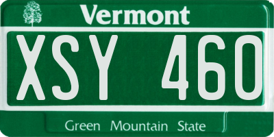 VT license plate XSY460