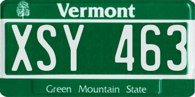 VT license plate XSY463
